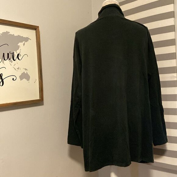 Eileen Fisher Black Long Sleeve Funnel Neck Tunic Blouse Size Medium - Picture 5 of 7